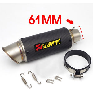 51mm/60mm Akrapovic motorcycle pipe exhaust with DB killer Carbon Fiber Exhaust Pipe FOR pulsar ns200 tnt300 xt600 c650gt forza