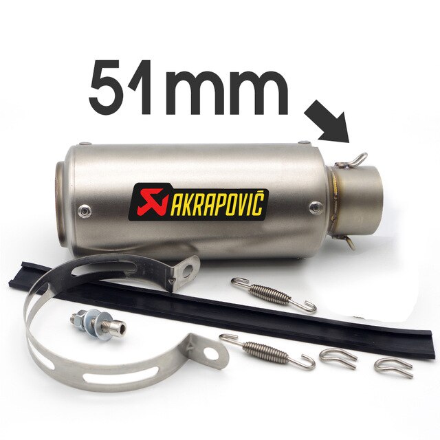 51mm/60mm Akrapovic motorcycle pipe exhaust with DB killer Carbon Fiber Exhaust Pipe FOR pulsar ns200 tnt300 xt600 c650gt forza