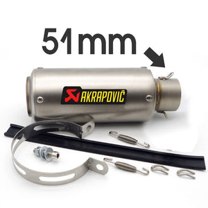51mm/60mm Akrapovic motorcycle pipe exhaust with DB killer Carbon Fiber Exhaust Pipe FOR pulsar ns200 tnt300 xt600 c650gt forza