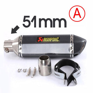 51mm/60mm Akrapovic motorcycle pipe exhaust with DB killer Carbon Fiber Exhaust Pipe FOR pulsar ns200 tnt300 xt600 c650gt forza