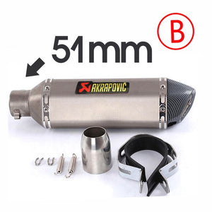 51mm/60mm Akrapovic motorcycle pipe exhaust with DB killer Carbon Fiber Exhaust Pipe FOR pulsar ns200 tnt300 xt600 c650gt forza