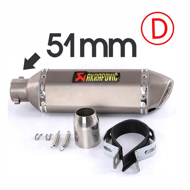 51mm/60mm Akrapovic motorcycle pipe exhaust with DB killer Carbon Fiber Exhaust Pipe FOR pulsar ns200 tnt300 xt600 c650gt forza