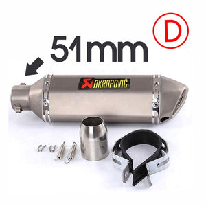 51mm/60mm Akrapovic motorcycle pipe exhaust with DB killer Carbon Fiber Exhaust Pipe FOR pulsar ns200 tnt300 xt600 c650gt forza