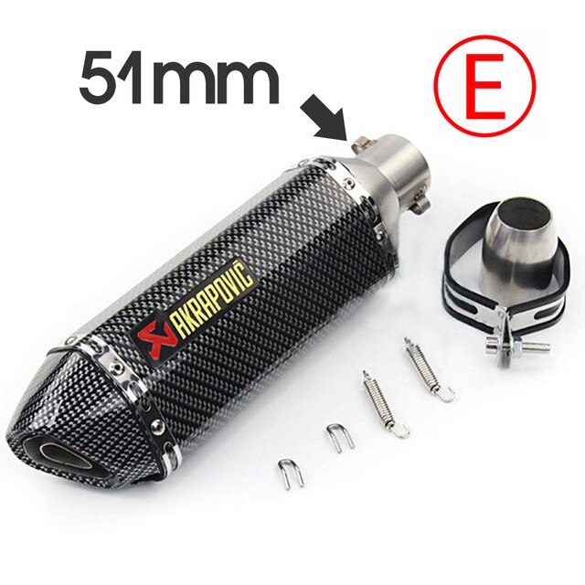 51mm/60mm Akrapovic motorcycle pipe exhaust with DB killer Carbon Fiber Exhaust Pipe FOR pulsar ns200 tnt300 xt600 c650gt forza