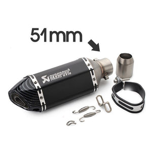 51mm/60mm Akrapovic motorcycle pipe exhaust with DB killer Carbon Fiber Exhaust Pipe FOR pulsar ns200 tnt300 xt600 c650gt forza