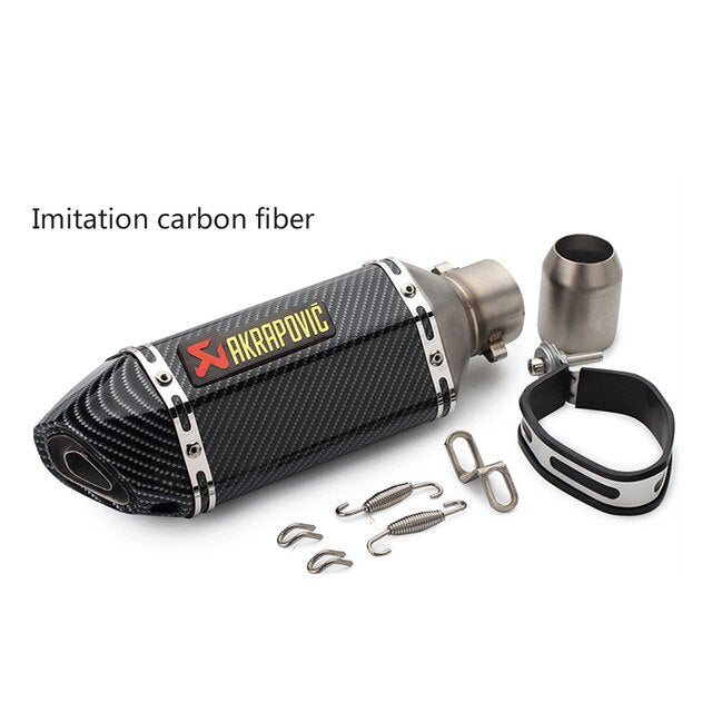 51mm/60mm Akrapovic motorcycle pipe exhaust with DB killer Carbon Fiber Exhaust Pipe FOR pulsar ns200 tnt300 xt600 c650gt forza