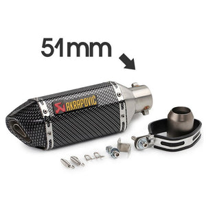 51mm/60mm Akrapovic motorcycle pipe exhaust with DB killer Carbon Fiber Exhaust Pipe FOR pulsar ns200 tnt300 xt600 c650gt forza