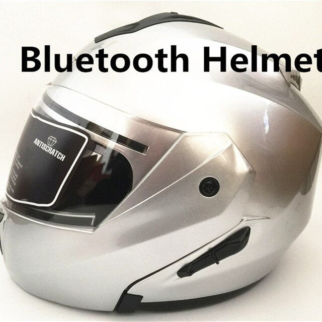 Bluetooth Flip Up Racing helmet Modular Dual lens Motorcycle Helmet full face Safe helmets Casco capacete casque moto S M L XL