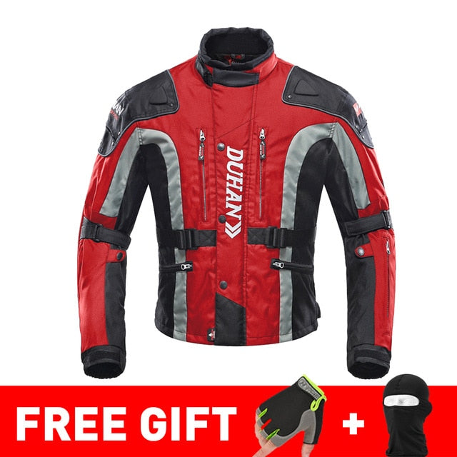 DUHAN Autumn Winter Cold-proof Motorcycle Jacket Moto+Protector Motorcycle Pants Moto Suit Touring Clothing Protective Gear Set