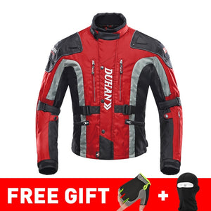 DUHAN Autumn Winter Cold-proof Motorcycle Jacket Moto+Protector Motorcycle Pants Moto Suit Touring Clothing Protective Gear Set