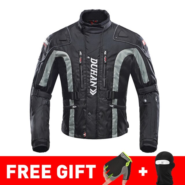 DUHAN Autumn Winter Cold-proof Motorcycle Jacket Moto+Protector Motorcycle Pants Moto Suit Touring Clothing Protective Gear Set
