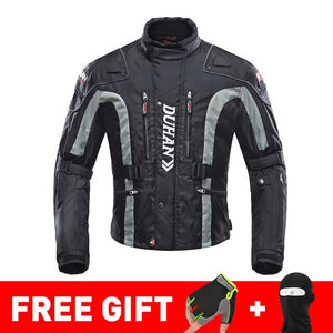 DUHAN Autumn Winter Cold-proof Motorcycle Jacket Moto+Protector Motorcycle Pants Moto Suit Touring Clothing Protective Gear Set