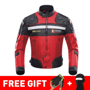 DUHAN Autumn Winter Cold-proof Motorcycle Jacket Moto+Protector Motorcycle Pants Moto Suit Touring Clothing Protective Gear Set