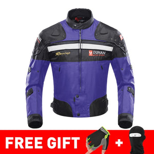 DUHAN Autumn Winter Cold-proof Motorcycle Jacket Moto+Protector Motorcycle Pants Moto Suit Touring Clothing Protective Gear Set