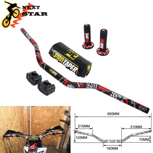 11/8'' Handle Bar 28mm Pro Taper Handlebar Grips Metal Mulisha Clamps Pad MX Motorcross For YAMAHA YZ125 YZF WR WRF TTR 250 450